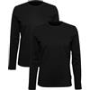 Basic Treasure Confezione da 2/3 Magliette da Uomo, a Maniche Corte o a Maniche Lunghe, 2 Maniche Lunghe Nere, 3XL