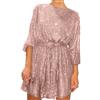 Dasongff Vestito con paillettes da donna, elegante e elegante, abito da ballo di fine anno, con paillettes da donna, a maniche lunghe, elegante, elegante, anni 70, 80, abito lungo da festa, danza