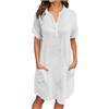 LKRSEEF Vestiti Donna Estivi Vestito Estivo Donna Abito Midi Lungo Curvy Corto Elegante Abiti Eleganti Lunghi Primaverile Corti Freschi Prendisole 2XL Maglina Spiaggia Lino Mare da Estate Completi Casa