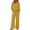 Meaunzyl Completo Estivo Donna Lino Tuta Donna Casual Estiva Completa Lino e Cotone Completi Estivi Set Elegante Tinta Unita Relax Lunghe Maniche Camicia + Pantaloni Estivi da Casa Ideale Per le Vacanza