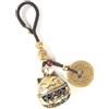 Mansiyuyee Portachiavi in ottone con drago Pi Xiu/Wu Lou con monete Feng Shui per ricchezza e fortuna, portafortuna e nappa portafortuna