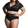 Be-Myco Set 2 Slip Donna Cotone Elasticizzato Taglie Forti Made in Italy Mutande Donna Cotone Vita Media. Bianche e Nere Plus Size Oversize Conformate 5XL, Nero