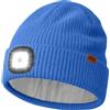 ATNKE LED Cappello con Luce Pile Foderato, USB Ricaricabile 4 LED Corsa Cappello Torcia Mani Libere Lampada Invernale Testa Calda Berretto Lavorato Maglia Regali per Uomo e Donna/Magnolia Blue
