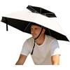 Yoselumin Cappello ombrello per adulti, protezione UV, impermeabile, regolabile, doppio strato, cappello con ombrello attaccato, per esterni, spiaggia, campeggio, parco, passeggiate, giardinaggio