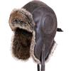 Insun Unisex Cappello da Aviatore Berretto Antivento Invernale Cappelli con Pelliccia Sintetica Marrone M Circonferenza del Cappello 56-58cm