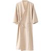 QARIDO MOLUCI Accappatoio da Uomo in Lino di Cotone da Donna Coppie Accappatoio da Sauna Yukata Kimono Assorbente ad Asciugatura Rapida in Stile Giapponese,Hemp,XL