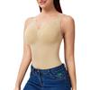 Joyshaper Canotta Modellante Donna Canotta Contenitiva Pancia Piatta Top in Pizzo Senza Maniche Con Scollo a V Shapewear Tank Tops, Beige, M