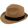 Carnavalife Cappello Paglia Uomo Donna Fedora Borsarino Trilby Berretto Panama Estate Spiaggia ala Corta Moda Unisex (lu-128-marrone, 58cm), marrone, 58 cm