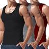 Generico Canotta Uomo Palestra Muscolo Estiva Bodybuilding Tank Top Allenamento Sportive Palestra Canotte Senza Maniche Aderente Elasticizzato Canottiera Stringer Ad Asciugatura Rapida Cotone Vest 3pc