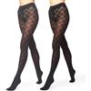 Merry Style Set da 2 Collant Opachi Donna MS 328 60 DEN (Nero/Grafite, XL)