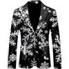 Generico Giacca Natalizia da Uomo Blazer Stampa Albero Natale Cappotto Giubbotto Giacche Monopetto Felpa Colletto Risvolto Giacca Xmas Divertente Abbigliamento per Tempo Libero