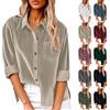 Générique Felpa da donna Oversize in velluto a costine - Camicia da donna Autunno e Inverno Felpe leggerissime Tinta unita Loungewear con bottone Felpe semplice Top Casual con tasca Top, Rosa, S