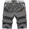 Djtnzdm Pantaloncini Bermuda Uomo Corti Esivi Firmati Pantaloni Corto Cargo Eleganti Chino Casual Golf Shorts Uomo Cotone Elastico in Vita M Grigio