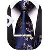 Barry.Wang Cravatte Uomo Seta Paisley floreale Fazzoletto e Gemelli per Festa di Matrimonio