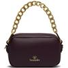 Braccialini Jinny Jewels Borsa a tracolla in similpelle di colore bordeaux, il design è valorizzato da una catena dorata removibile con maxi maglie che aggiunge un tocco glamour e distintivo, inoltre