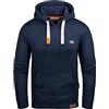 Grin&Bear Uomo Felpa con Cappucio GB023-Blu Navy-M