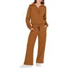 Chanpning Tuta Donna Sportiva Invernale Felpa con 1/2 Zip Senza Cappuccio e Pantaloni Tuta Gamba Larga Set Due Pezzi Completo Palestra Tinta Unita Sportivo Completi Eleganti Comodo Tute da Ginnastica Completa