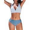 Nadeer Costume da Bagno Donna Scollo a V Triangolo Due Pezzi Push Up Bikini Set Imbottito Reggiseno Sexy Costumi da Mare Spiaggia Beachwear Swimwear