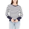 Liu Jo Felpa Donna Leggera Girocollo con applicazzioni sulle Spalle TA6083 (IT, Testo, XS, Regular, Regular, Blu Navy/Latte)