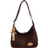 MILLEVIBE Borsa Hobo da donna Plaid Borsa a tracolla con accessorio carino, elegante borsa in tessuto di lana da donna 2024 moda