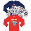 Hot Wheels - Confezione da Tre Magliette a Maniche Lunghe in 100% Cotone Pettinato
