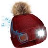TAGVO Berretto Bluetooth con Faro LED, Wireless Musicale Cappello da Corsa USB Ricaricabile, Berretto in Maglia Invernali, Cappello Illuminato per Campeggio Escursionismo Ciclismo, Regali Natale Donna