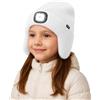 ATNKE Bambini LED Illuminato Berretto Cappello con Paraorecchie,USB Ricaricabile 4 LED Corsa Cappello Lampada Invernale Calda Pile Foderato Beanie Regali per Ragazzi e Ragazze