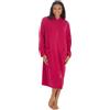 undercover lingerie Undercover Vestaglia da donna in morbido pile con cerniera e finiture in raso, vestaglia con cerniera, taglia 42-50, rosa, viola, blu, lilla e rosa, Lampone (senza collare), 18-20