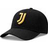 JUVENTUS Cappello Ufficiale Baseball Nero con Logo JJ Giallo - Berretto Regolabile - 100% Cotone - 2024015
