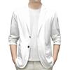 Generisch Giacca sportiva da uomo 2026, slim fit, elasticizzata, leggera, estiva, casual, con chiusura a bottoni, per una moda elegante e casual, bianco, M
