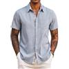 COOFANDY Camicia Uomo Maniche Corte Estiva Regular Fit Casual Leggera da Spiaggia per Vacanza
