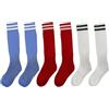 JYC CREATIVE Calze al ginocchio, calze a righe per uomo donna bambini, calze scuola e calcio, costumi, colori bianco, nero, blu, verde, rosso,, 43-46