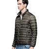xitoio Giacca da uomo invernale ultraleggera e impermeabile, piumino trapuntato, leggera e imbottita, cappotto a bolle senza cappuccio, Verde militare, 5XL