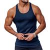 Generic Canottiera Da Uomo con Motivo A Righe, Tinta Unita, Canottiera con Retro A Vogatore, Girocollo,