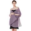 BEAUTELICATE Scialle Stola Donna Elegante Chiffon Coprispalle Sciarpa Estivo per Cerimonia Matrimonio Sposa Festa (Mauve - Plus Size, Taglia unica)