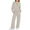 Chanpning Tuta Donna Sportiva Invernale Felpa con 1/2 Zip Senza Cappuccio e Pantaloni Tuta Gamba Larga Set Due Pezzi Completo Palestra Tinta Unita Sportivo Completi Eleganti Comodo Tute da Ginnastica Completa