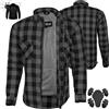 Bikers Gear Australia Bikers Gear, camicia protettiva in flanella foderata in kevlar, con armatura removibile secondo normativa EN 1621-1, colore nero e grigio m