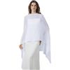 BEAUTELICATE Stola Elegante Donna Cerimonia Elegante Trasparente Crepe Coprispalle Leggera Poncho Cape per Matrimonio Abito da Sera, Bianca