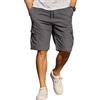 COOFANDY Pantaloncini da Uomo in Cotone Cargo Shorts Pantaloni Casual Corti Vita Elastica Estate con Tasche S-3XL Grigio Scuro XXL