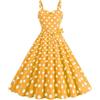 Bauzuoyo Rockabilly, abito da donna vintage anni '50 a pois, stile cocktail, anni '60, spalline sottili, tunica, per feste, balli, costumi di carnevale