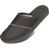 BeComfy Ciabatte da Uomo Pelle Pantofole Suola EVA Scarpe da Casa Nero Marrone Grigio 40-46 EU (Onyx, Sistema Taglie Calzature EU, Adulto, Numero, Media, 42)