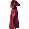 Generico Giacca Pile Giacca Donna Pelliccia Donna Winter Long Jacket Trench Slim Overcoat Coat Womens Outwear Lapel Women S Coat Pile Sci Montagna Wine Red S