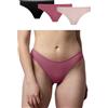 Snocks Mutande Donna Cotone 3x Intimo Perizoma Slip Tanga (3x Mix 2, M)