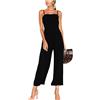 Qiribati Women Cami Playuit da Tuta Solida Gamba Larga Tuta Senza Maniche Dungaree Salto di Pantaloni da