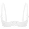 Generic & Bustier - Reggiseno sexy da donna con ferretto in pizzo trasparente a balconcino, imbottito, lingerie, bianco, 2C