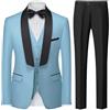 KUDORO Abito da Uomo 3 Pezzi Slim Fit Abiti da Sposa Abito Elegante Cerimonia Abito da Smoking Blazer Gilet Pantaloni
