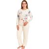 Leedya Pigiama Donna Invernale 100% Cotone - Modal - Completo Lungo Manica Lunga con Bottoni o Polsini - Modelli Vari Colori a Fiori - Morbido e Confortevole per la Notte