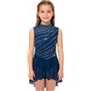 YEAHDOR Abito da Pattinaggio Artistico Bambina Strass Leotards Body Danza Classica Senza Manica Body da Ginnastica Artistica Vestito da Balletto Dancewear