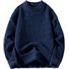 ERFMFKL Maglione da uomo in alpaca, a girocollo, tinta unita, a maniche lunghe, lavorato a maglia