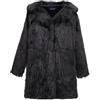 QUEEN HELENA Cappotto Lungo Peloso Invernale Giacca con Pelo Morbido Calda Tre Quarti Casual Elegante Donna PLC07 (IT, Testo, Taglia unica, Regular, Regular, Nero)